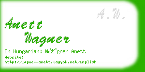 anett wagner business card